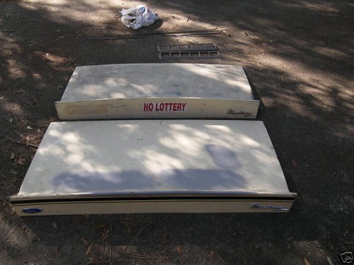 Nice extra California Special fiberglass deck lid. Too bad there's no rear end to bolt them to!